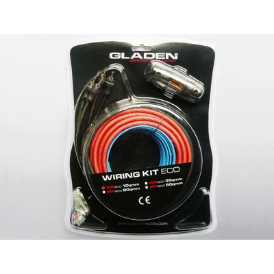 Autóhifi kábel készlet 10 mm2 erősítő bekötéshez Gladen Audio WK 10 - Kép 1.